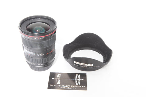 Canon EF 17-40mm f4 L with hood EW-83E