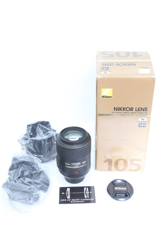 Nikon 105mm f2.8 AF-S VR Micro-Nikkor G IF-ED N VR with hood HB-38 in box