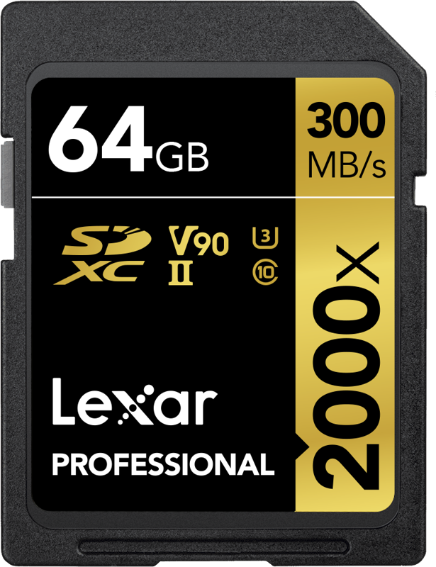 Lexar Pro 2000X SDHC/SDXC UHS-II U3(V90) R300/W260 64GB