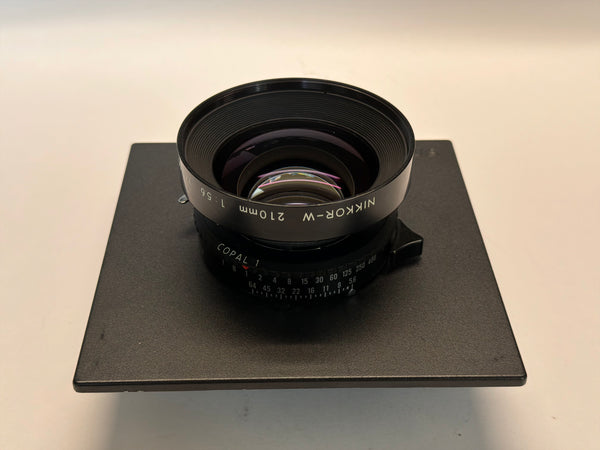 Nikon 210mm f5.6 Nikkor-W in Copal 1 shutter on Sinar board