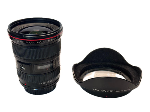Canon EF 17-40mm f4 L USM with hood EW-83E