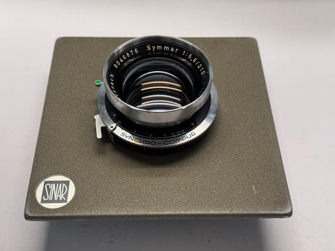Schneider 210mm f5.6 Symmar 370mm f12 in Synchro-Compur shutter on Sinar board - Cl'a October 205