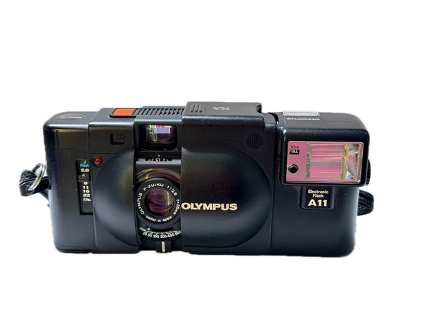 Olympus XA with A11 flash - serviced October 2026