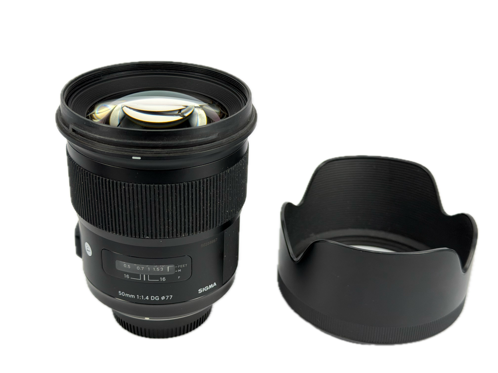 Sigma 50mm f1.4 DG ART with hood - for Nikon