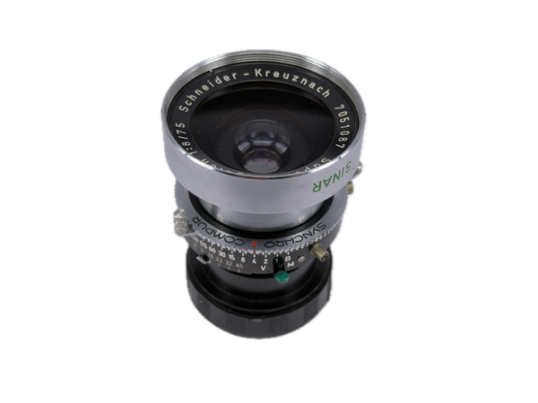 Schneider 75mm f8 Super-Angulon in synchro-compur shutter - Serviced by our technician February 2026