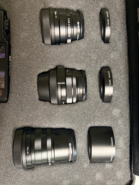 Contax G2 Black kit with 28-45-90 TLA200 and case