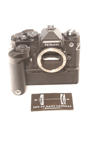 Nikon FE Black with MD-11 Motor Drive - New light seals February 2025