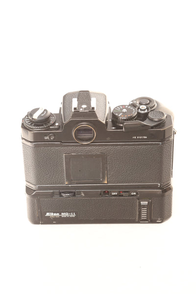 Nikon FE Black with MD-11 Motor Drive - New light seals February 2025