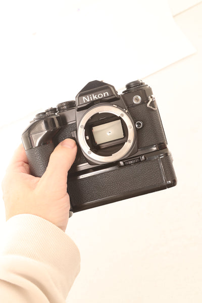 Nikon FE Black with MD-11 Motor Drive - New light seals February 2025