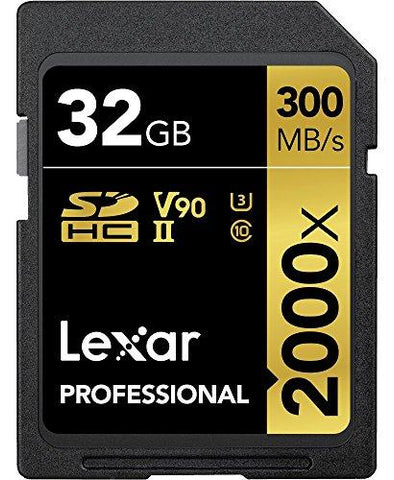 Lexar Pro 2000X SDHC/SDXC UHS-II U3(V90) R300/W260 32GB
