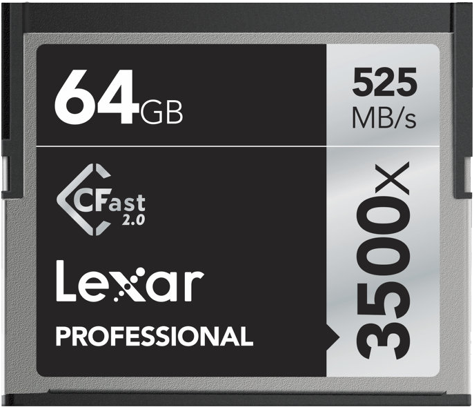 Lexar Pro 3500X Cfast 2.0 (VPG-130) R525/W445 64GB