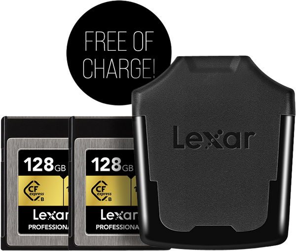 Lexar 2 X Lexar CFexpress 128GB with cardreader FOC