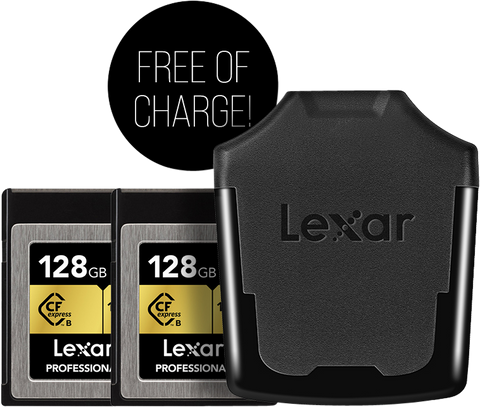 Lexar 2 X Lexar CFexpress 128GB with cardreader FOC