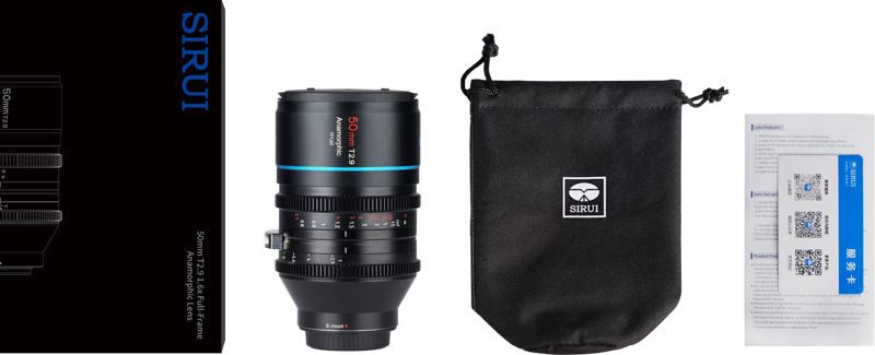 Sirui Anamorphic Lens 1.6x Full Frame 50mm T2.9 Canon RF-Mount