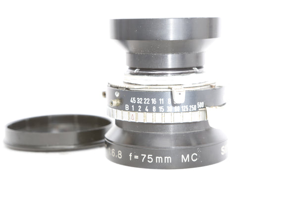 Sinar 75mm f6.8 Sinaron W MC in Synchro Compur shutter