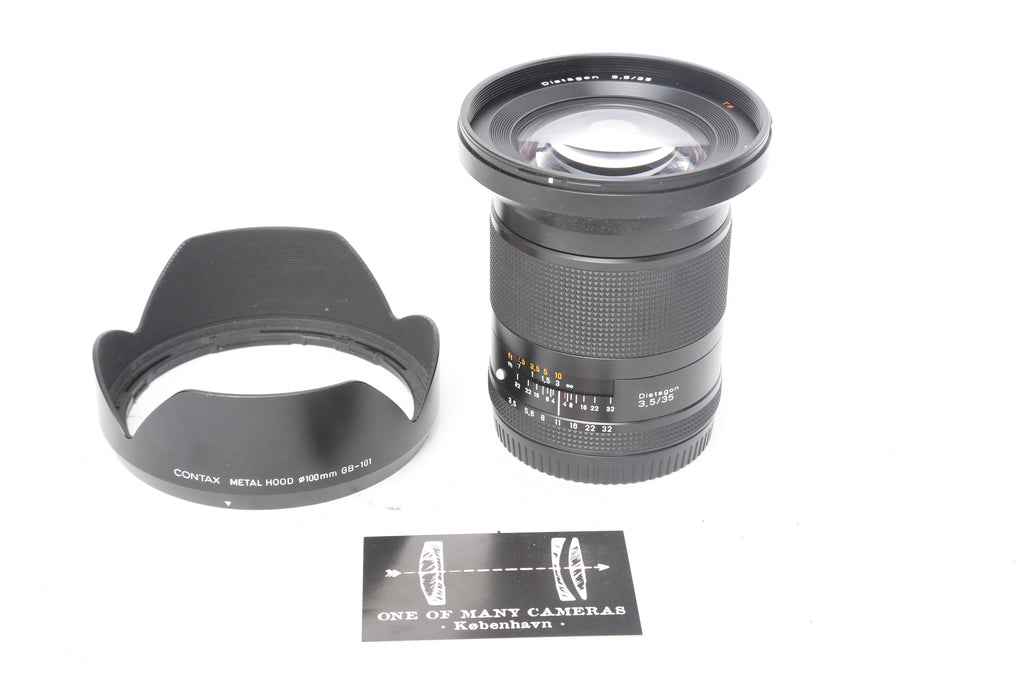 Contax 645 35mm f3.5 Zeiss Distagon with hood GB-101