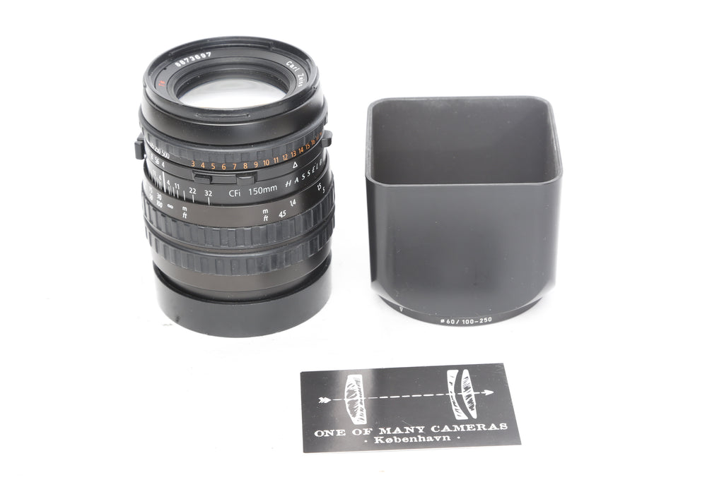 Hasselblad 150mm f4 Zeiss Sonnar CFi with hood – One Of Many Cameras
