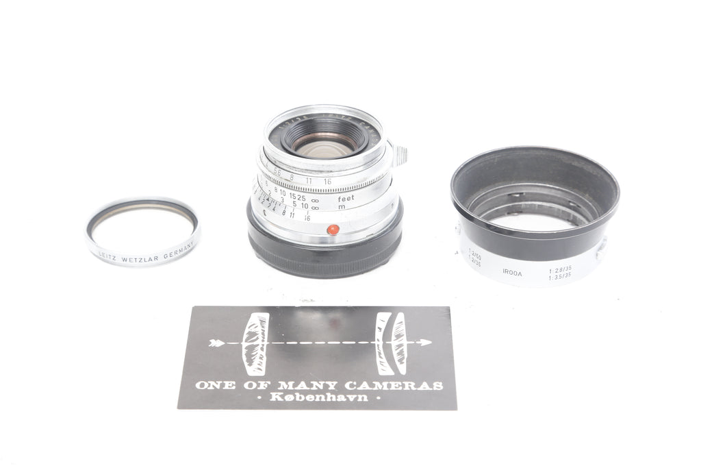 Leica 35mm f2 Summicron-M version 1 8 element with hood IR00A