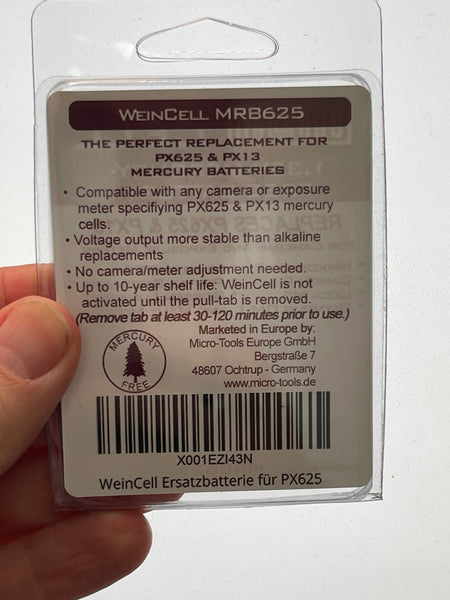 WeinCell 1.35v MRB675 - PX675 replacement - Mercy Free battery
