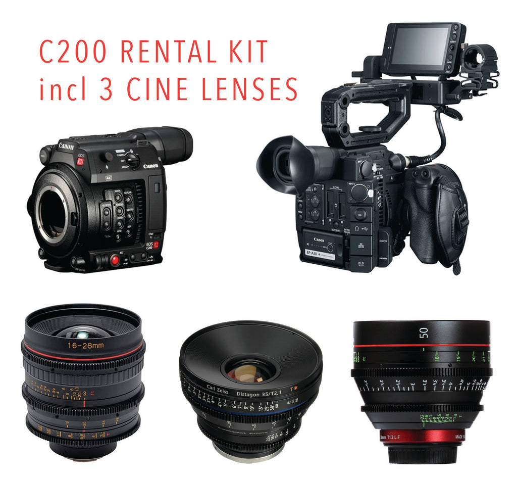 Canon EOS C200 Cine Kit with Tokina 16-28mm T3 - Zeiss ZP2 35mm T2 Distagon - Canon CN-E 50mm T1.3