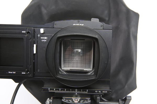 Sinar F3 w. Sinaron Digital 45mm f4.5, Sliding backs for Hasselblad V and Hy6 backs + original trunk