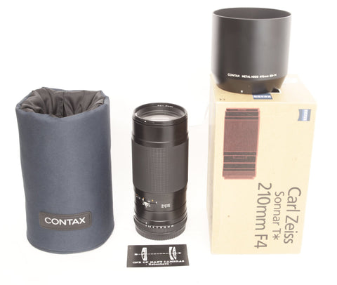 Contax 645 210mm f4 Zeiss Sonnar with hood GB-74